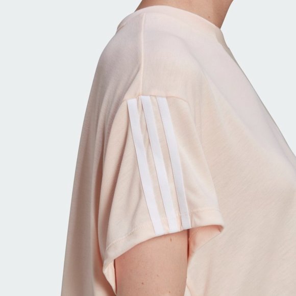 Adidas Cropped Tee in Pink Tint - Picture 9 of 11
